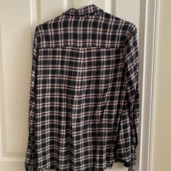 Hollister Navy/Maroon Flannel Shirt - Picture 2 of 2